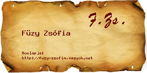 Füzy Zsófia névjegykártya