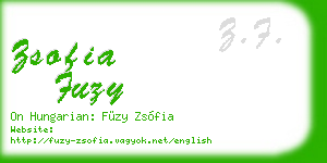 zsofia fuzy business card