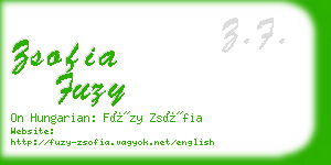 zsofia fuzy business card